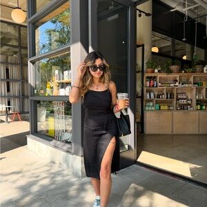 Jagger and Stone Black Sleeveless Dress with Side Slit